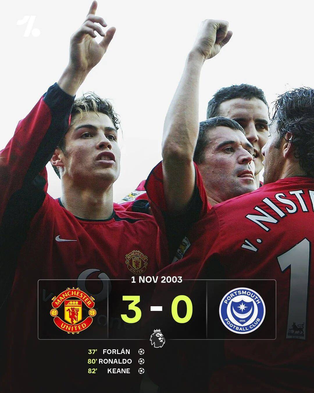 C罗曼联首球22年纪念日父子同时进球!延续传奇,离千球又近一步